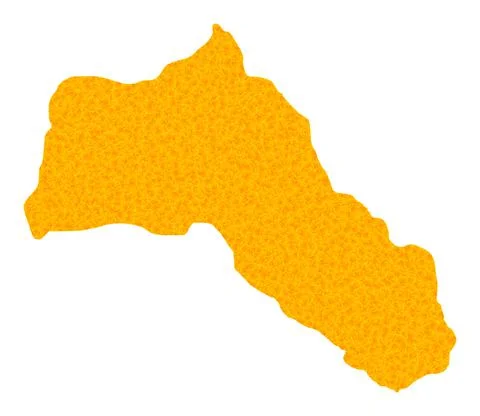 Golden Vector Map of Kurdistan 스톡 일러스트