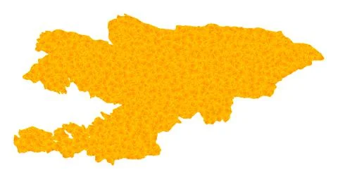 Golden Vector Map of Kyrgyzstan Stock Illustration