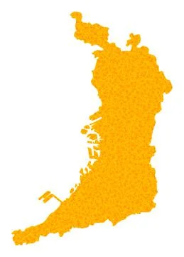 Golden Vector Map of Osaka Prefecture Stock Illustration