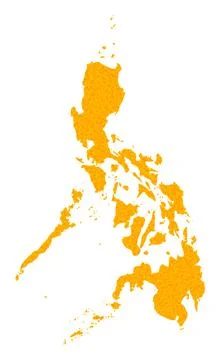 Golden Vector Map of Philippines 스톡 일러스트
