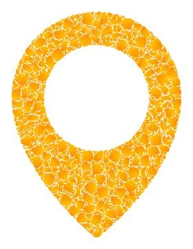 Golden Vector Map Pointer Mosaic Icon 스톡 일러스트