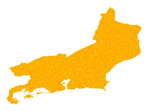 Golden Vector Map of Rio De Janeiro State Illustration