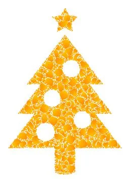 Golden Vector New Year Tree Mosaic Icon 스톡 일러스트