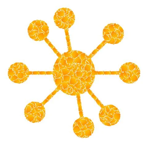 Golden Vector Node Relations Mosaic Icon Illustrazione stock