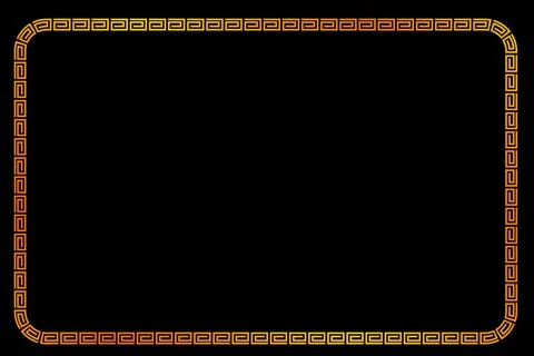 Golden Vector Rectangle Frame for Certificate, Placard Go Xi Fat Cai, Imlek M Stock Illustration