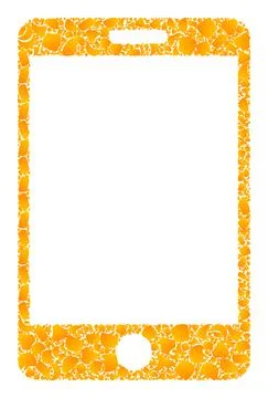 Golden Vector Smartphone Mosaic Icon 스톡 일러스트