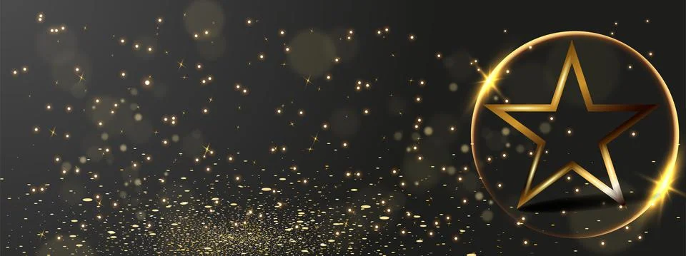 Golden vector star Illustrazione stock