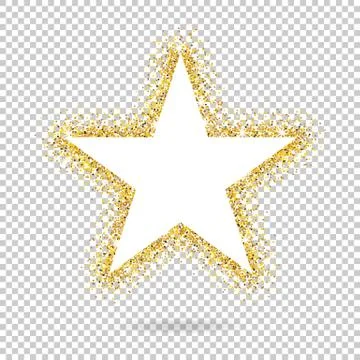 Golden vector star on transparent background Ilustración de archivo