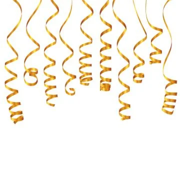 Golden Vector Streamers Set Illustrazione stock