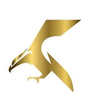 Golden vector symbol of eagle that is flying.. Stock Illustration