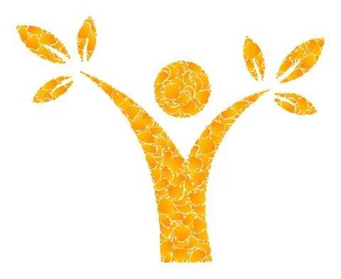 Golden Vector Tree Man Mosaic Icon 스톡 일러스트