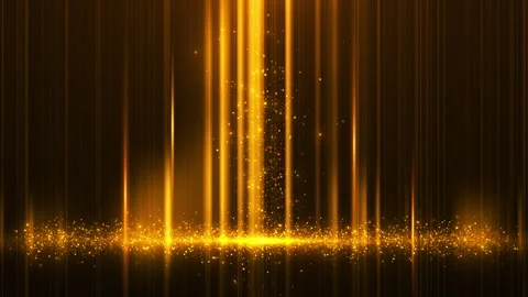 Golden vertical light beam background glowing floor particles, rising dust, dram Stock Footage 340478720