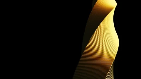 Golden vertical twist rotating slowly. Close-up seamless loop background. Stock Footage 340719545