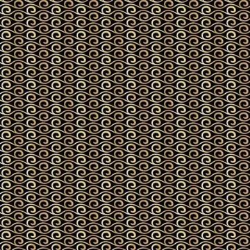 Golden vintage pattern on black background Stockillustratie