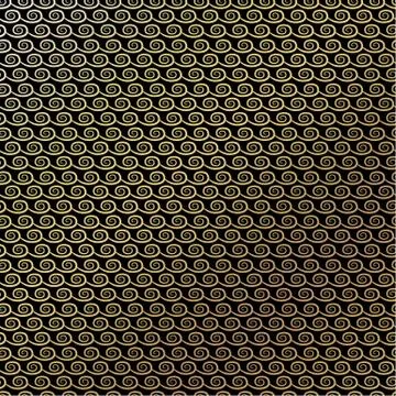 Golden vintage pattern on black background Stock Illustration