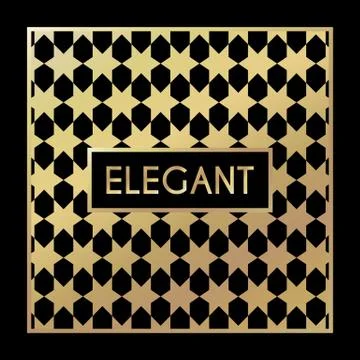 Golden vintage pattern on black background イラスト素材