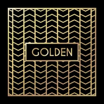 Golden vintage pattern on black background Stock Illustration