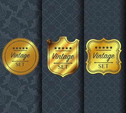Golden vintage pattern on dark background Stock-Illustration