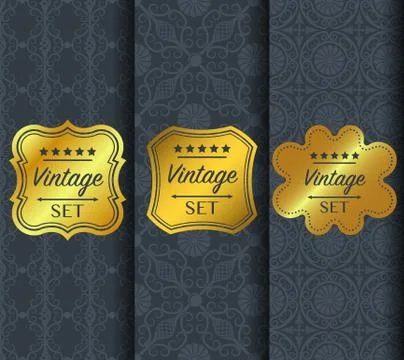 Golden vintage pattern on dark background Stock-Illustration