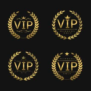 Golden VIP badges Stock Illustration