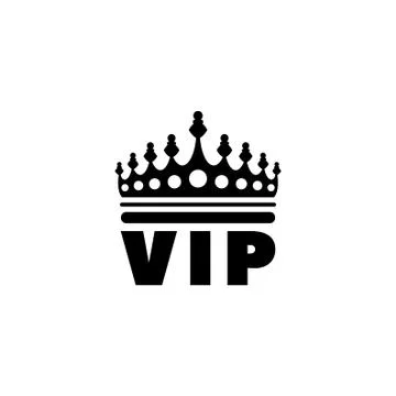Golden VIP Crown Flat Vector Icon Stock Illustration