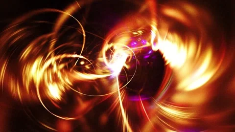 Golden Vortex of Radiant Plasma Illuminating a Multicolored Cosmic Core Stock Footage 346131850