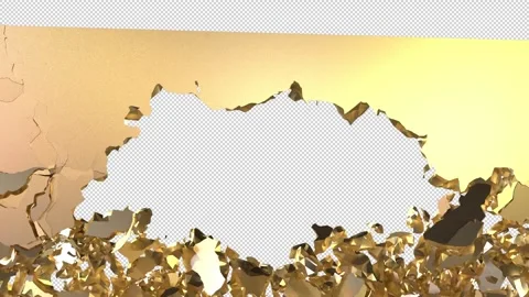 Golden wall collapsing 스톡 동영상 327559892