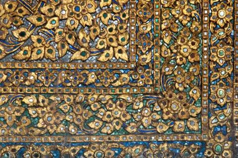 Golden wall texture 스톡 사진