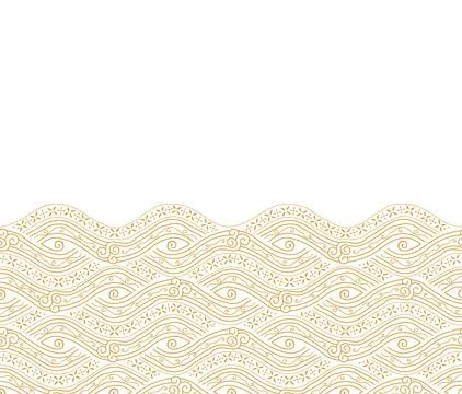 Golden water wave pattern background. Japanese style concept Illustrazione stock