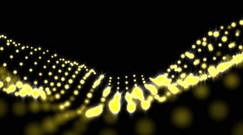 Golden  wave form particle 3D render look like spider web smooth flowing with Video stock 64858467