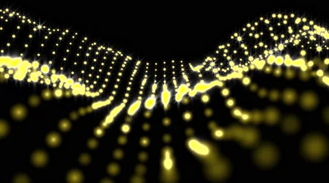 Golden  wave form particle 3D render look like spider web smooth flowing with Video stock 64858478