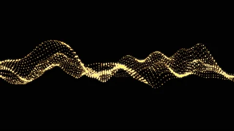 Golden  wave form particle 3D render look like spider web smooth flowing with Video stock 64858516