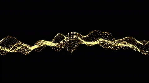 Golden  wave form particle 3D render look like spider web smooth flowing with Video stock 64878503