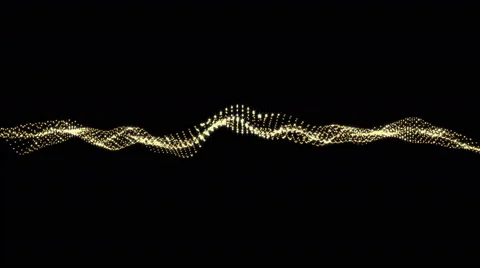 Golden  wave form particle 3D render Stock Footage 64878986