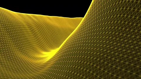 Golden-Wave-Grid Stock Footage 317249122
