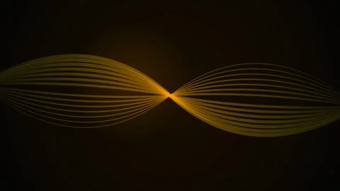 Golden wave lines move gracefully across a dark background Stock Footage 345693186