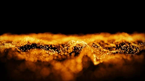Golden wave particle abstract background with bokeh floor ground particle. Stock Footage 124971302