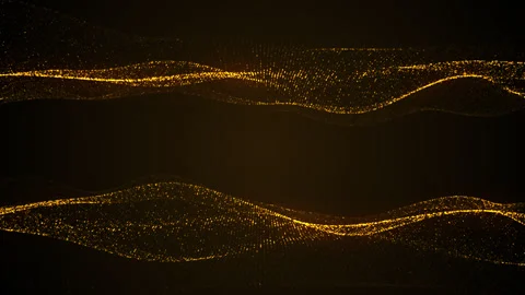 Golden Wave Particle Stardust effect Stock Footage 296698888