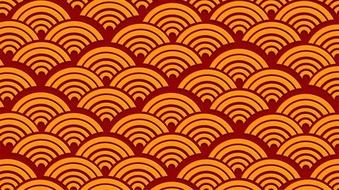 Golden wave pattern repeating lunar festive background Illustrazione stock