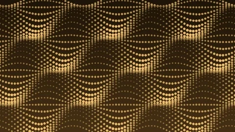 Golden wave pattern of shimmering dots moving smoothly against dark brown b.. Stock Footage 348588590