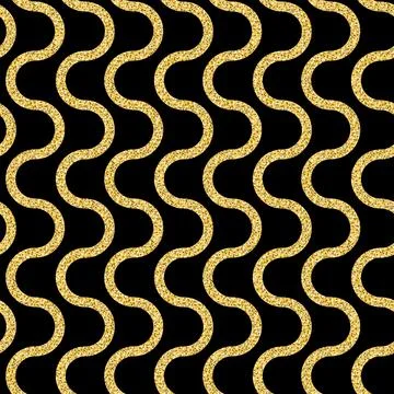 Golden wave seamless pattern golden shimmer shiny design Stock Illustration