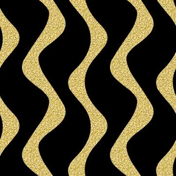 Golden wave seamless pattern wave twisting bend shiny shimmer background Fotos de archivo