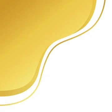 Golden wave shape for corner border certificate frame, gold wave curve for .. Stock Illustration