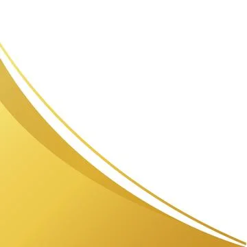 Golden wave shape for corner border certificate frame, gold wave curve for .. Stock Illustration