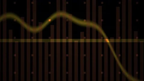Golden waveform on dark background. Stock Footage 340030499