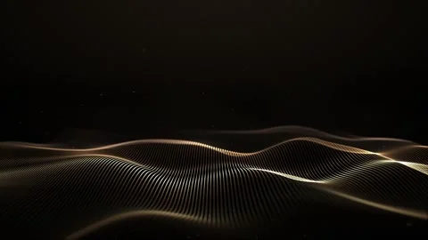 Golden waves on black background. Abstract looped luxury vector animation. .. Stock Footage 297012972