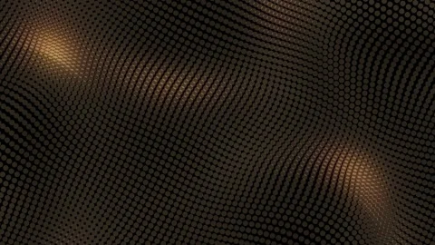 Golden waves on a black background. Digital sea, graphic dots landscape, oc.. 스톡 동영상 278033592
