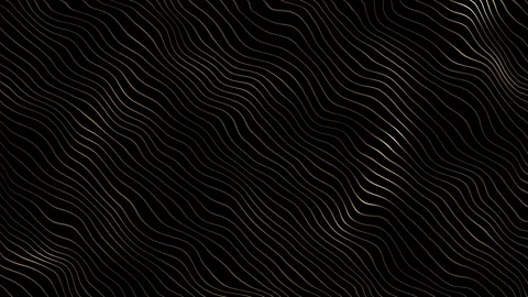 Golden waves on a black background. Digital sea, graphic linear landscape, .. Stock Footage 278033646