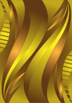 Golden waves on a brown background. Stock Illustration