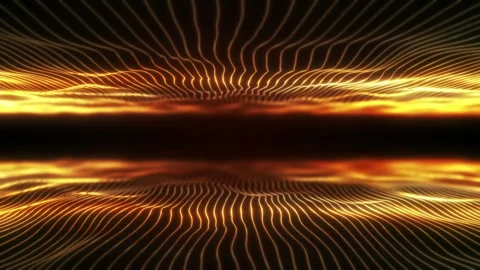 Golden waves curve lines effect video loop background Stock Footage 277155285